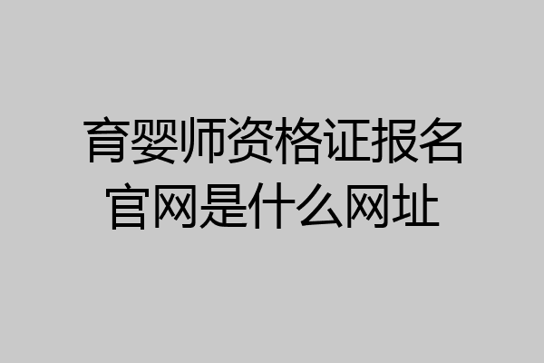 育婴师资格证报名官网是什么网址