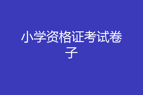 小学资格证考试卷子