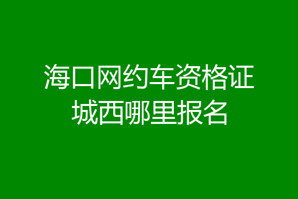 海口网约车资格证城西哪里报名