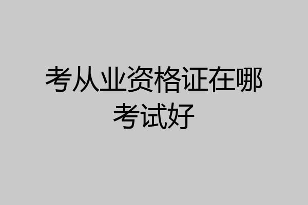 考从业资格证在哪考试好