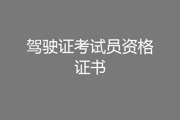 驾驶证考试员资格证书