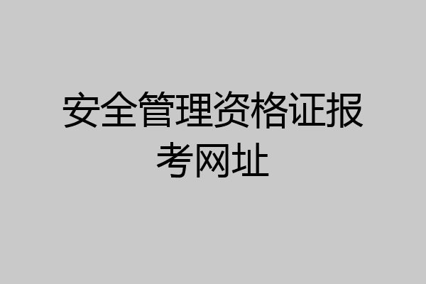 安全管理资格证报考网址