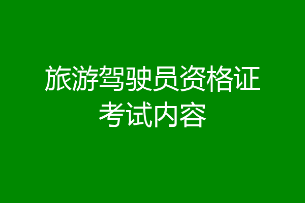 旅游驾驶员资格证考试内容
