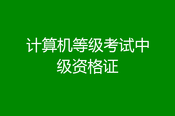 计算机等级考试中级资格证