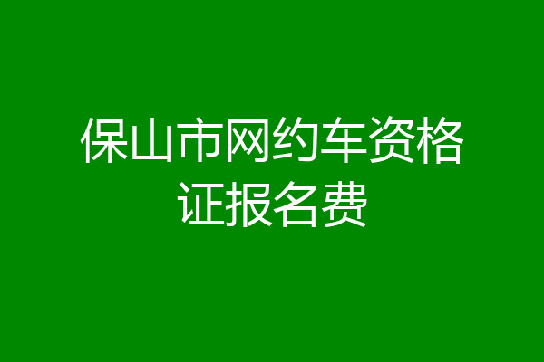 保山市网约车资格证报名费