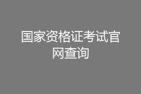 国家资格证考试官网查询