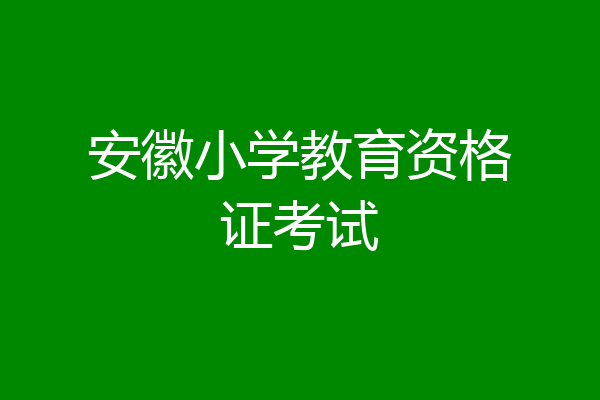 安徽小学教育资格证考试