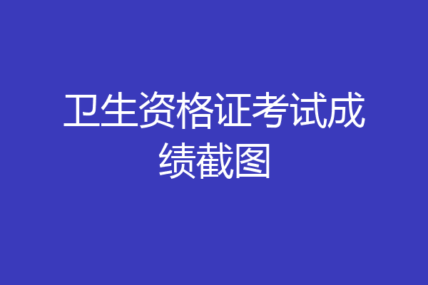 卫生资格证考试成绩截图