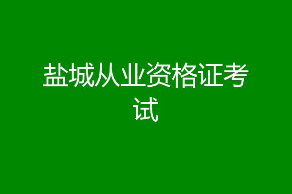 盐城从业资格证考试