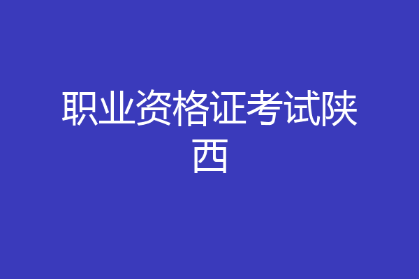 职业资格证考试陕西
