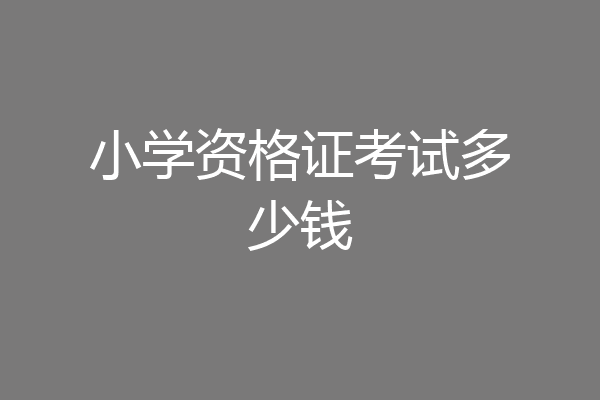 小学资格证考试多少钱