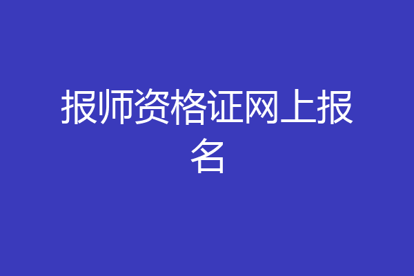 报师资格证网上报名