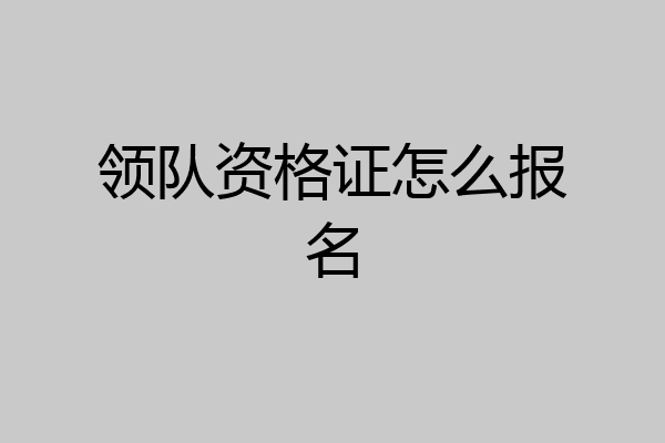 领队资格证怎么报名