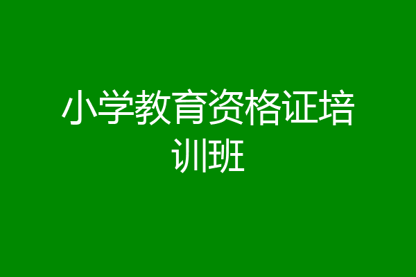 小学教育资格证培训班