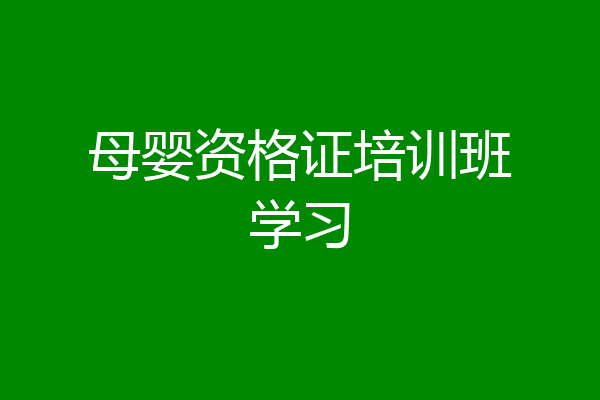 母婴资格证培训班学习