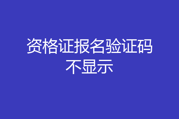 资格证报名验证码不显示