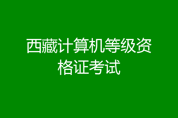 西藏计算机等级资格证考试
