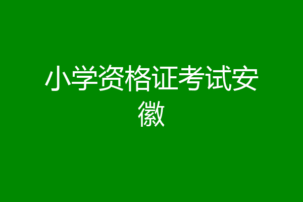 小学资格证考试安徽