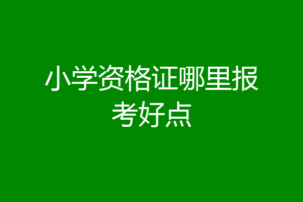 小学资格证哪里报考好点