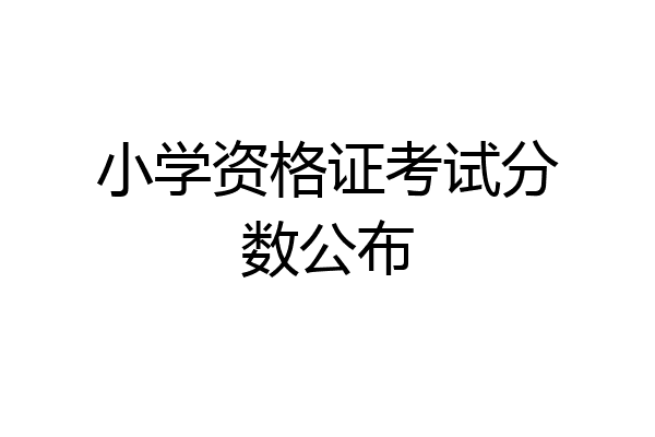 小学资格证考试分数公布