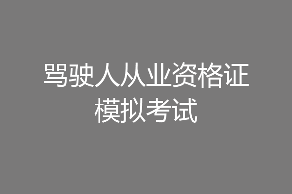 骂驶人从业资格证模拟考试