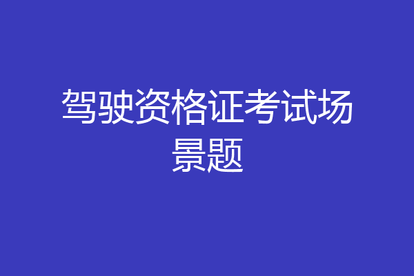 驾驶资格证考试场景题