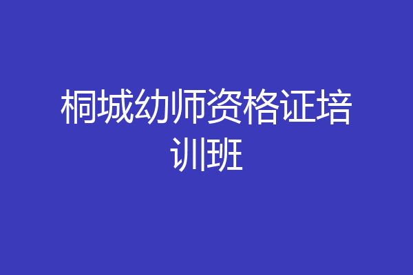 桐城幼师资格证培训班