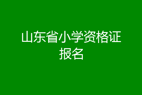 山东省小学资格证报名