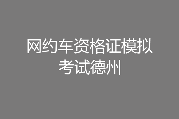 网约车资格证模拟考试德州