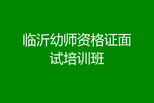 临沂幼师资格证面试培训班
