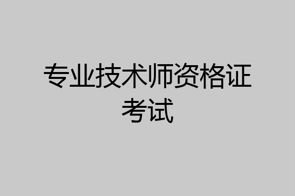 专业技术师资格证考试
