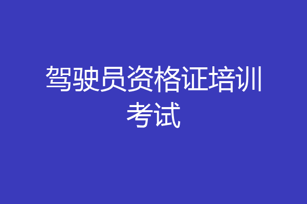 驾驶员资格证培训考试