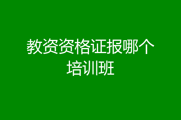 教资资格证报哪个培训班