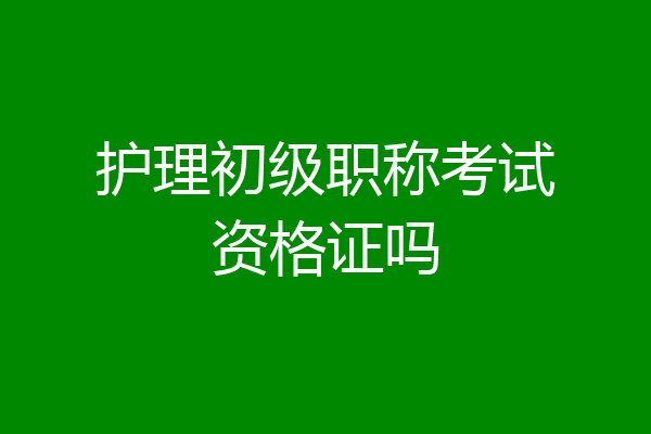 护理初级职称考试资格证吗