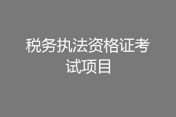 税务执法资格证考试项目
