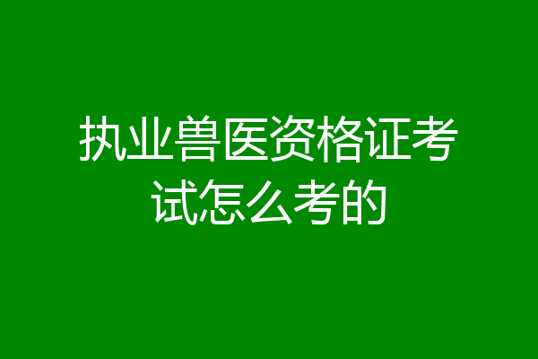 执业兽医资格证考试怎么考的