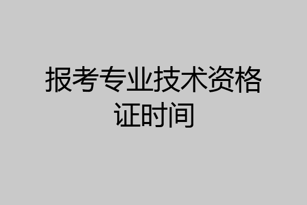 报考专业技术资格证时间