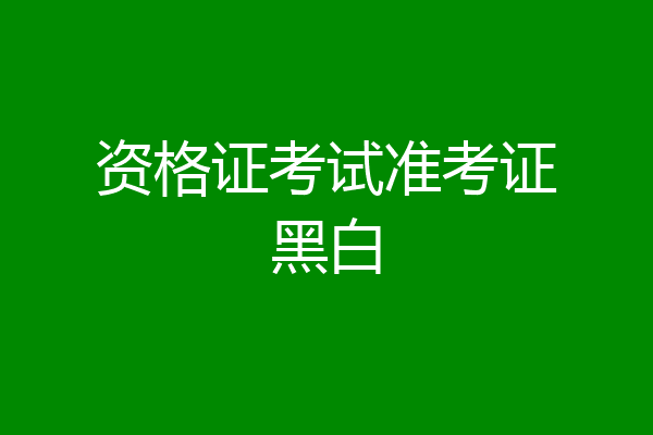 资格证考试准考证黑白