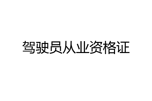 驾驶员从业资格证