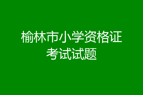 榆林市小学资格证考试试题