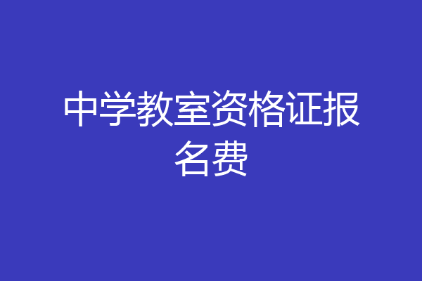 中学教室资格证报名费
