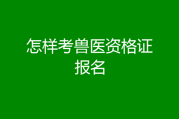 怎样考兽医资格证报名