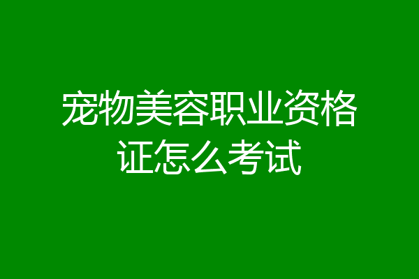 宠物美容职业资格证怎么考试