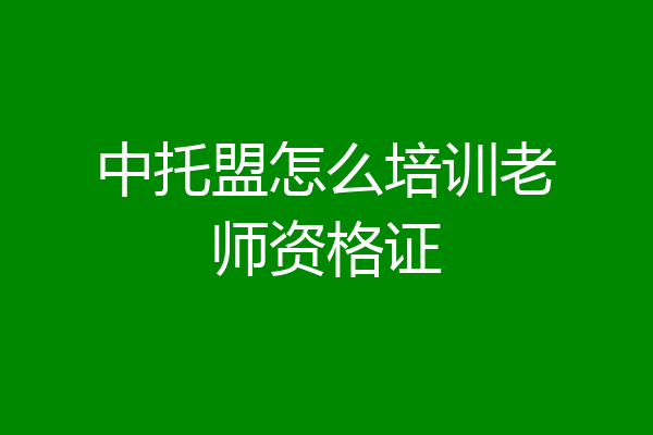 中托盟怎么培训老师资格证
