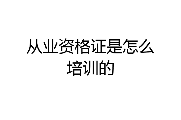 从业资格证是怎么培训的
