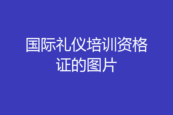 国际礼仪培训资格证的图片