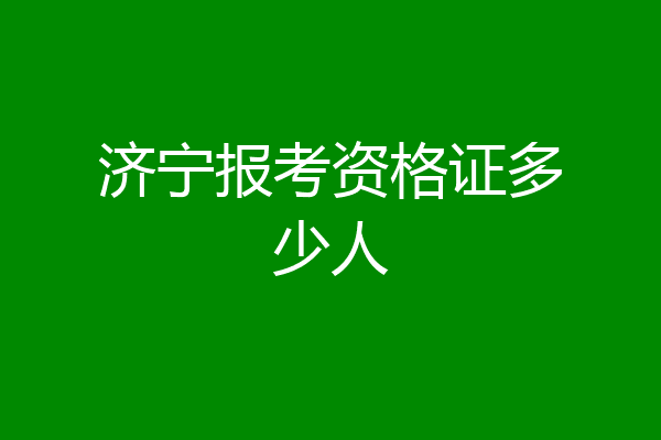 济宁报考资格证多少人