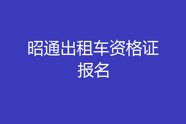 昭通出租车资格证报名
