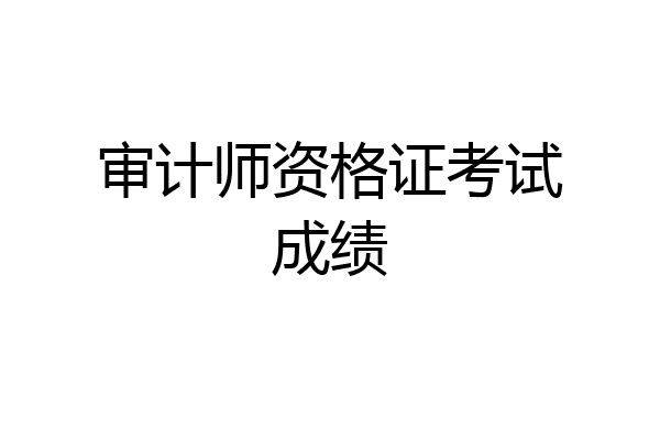 审计师资格证考试成绩