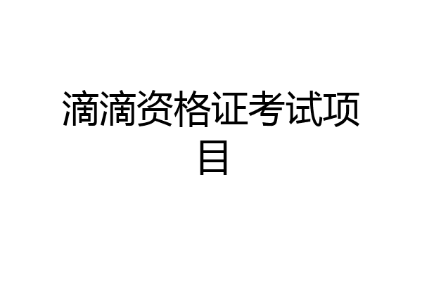 滴滴资格证考试项目